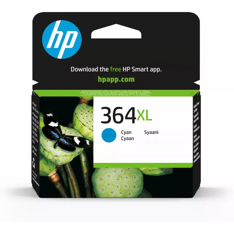 HP 364XL didelės talpos firminė rašalo kasetė, žalsvai mėlyna (Cyan), didelės talpos (XL), 1 vnt., 750 puslapių