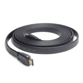 HDMI-HDMI laidas v2.0 3D TV High Speed Ethernet 1,8m plokščias (auksuoti kontaktai)