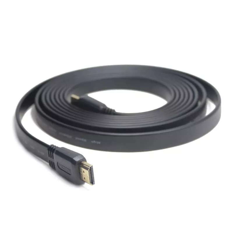 HDMI-HDMI laidas v2.0 3D TV High Speed Ethernet 1,8m plokščias (auksuoti kontaktai)