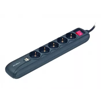 Prailgintuvas 1.5 m / 5 kištukinių lizdų + 2 USB SPG5-U2-5 Gembird
