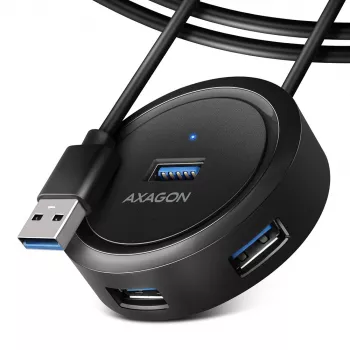 AXAGON HUE-P1AL USB 3.2 Gen 1 4 prievadų šakotuvas apvalus