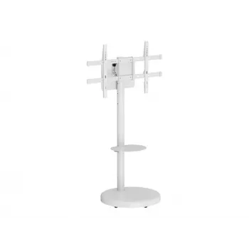 TECHLY Grindinis stovas su vežimėlio lentyna LCD/LED/Plasma TV 37-86 col. Baltas