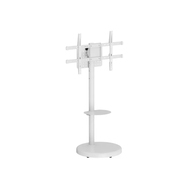 TECHLY Grindinis stovas su vežimėlio lentyna LCD/LED/Plasma TV 37-86 col. Baltas