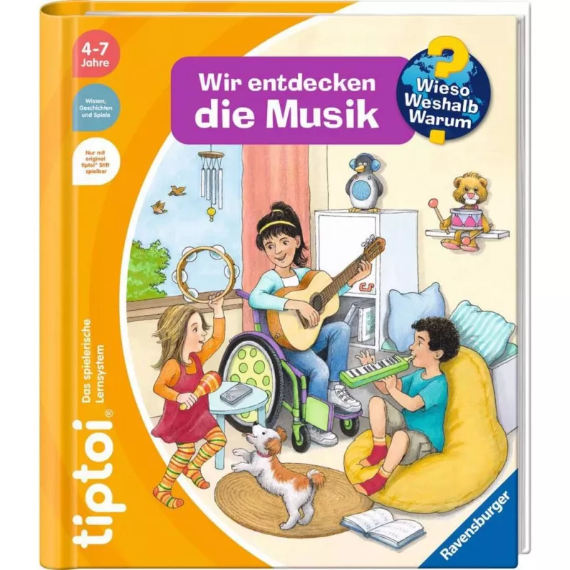 „tiptoi Kodėl? Kaip? Kam? Mes atrandame muziką“ mokomoji knyga