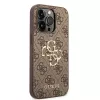 GUESS Dėklas GUHCP15L4GMGBR iPhone 15 Pro 6,1 inch rudas, kietas dėklas su dideliu metaliniu logotipu