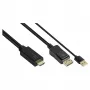 Alcasa HDMI-DP020 vaizdo kabelio adapteris 2 m HDMI A tipas DisplayPort juodas