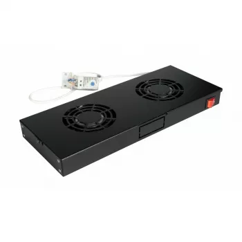 Ventiliatoriaus modulis Equip EZF-2-B, 19 inch 1U, 2×120 mm, 240 V, juodas RAL9005