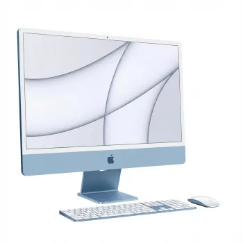 APPLE iMac Z1E5 59,62 cm 23,5 colio standartinis stiklas M4 8 branduolių CPU/8 branduolių GPU/16 branduolių N.E. 16 GB 256 GB SSD Gbit Eth MM NumKey TID DE Mėlyna (Z1E5-MWUF3D/A-0799NS)