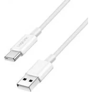 LogiLink USB 2.0 laidas Type-C (vyriškas) > A (vyriškas) nailoninis 60W baltas - Laidas - Skaitmeniniai/duomenys (CU0322)