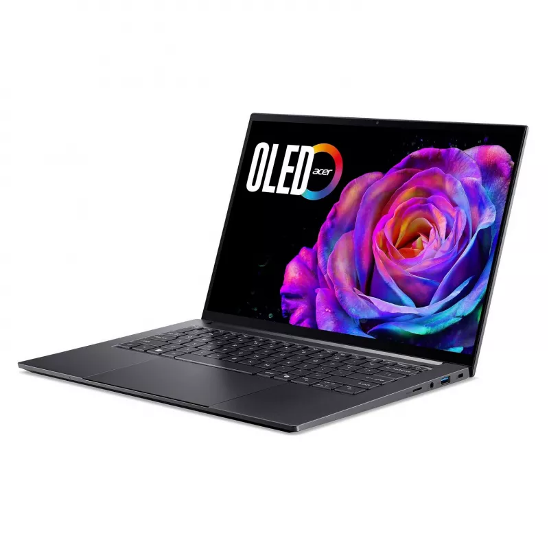 Nešiojamas kompiuteris Acer Swift X 14 OLED SFX14-73G-975F NX.J81EG.004 — 14,5 colio 2880×1800, Intel Core Ultra 9 285H, 2TB SSD, GeForce RTX 5070, HDMI/USB-C, Windows 11 Home