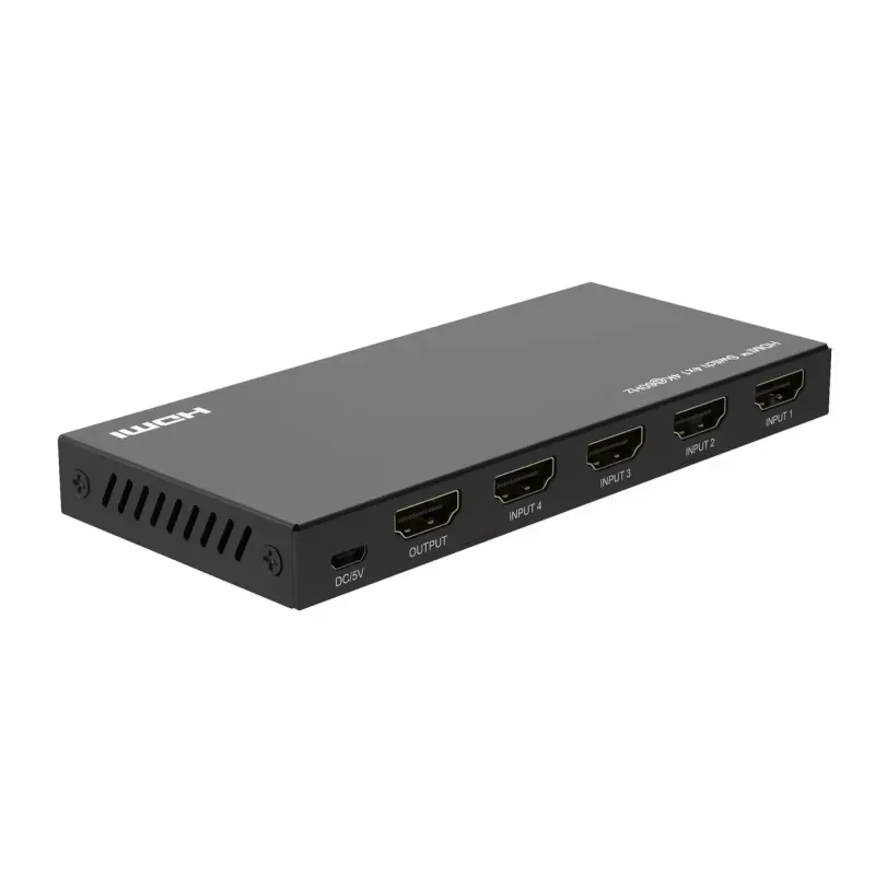 HDMI jungiklis MicroConnect MC-HDMISWITCH0401-4K 4K 60Hz Metalinis Juodas