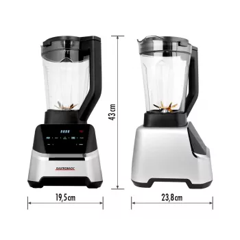 Stalo blenderis GASTROBACK Mix & Soup (2000 W, 2 L, Tritan indas, titano peiliai, jutiklinis valdymas, juoda/nerūdijantis plienas)