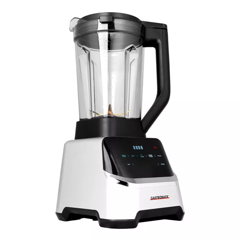 Stalo blenderis GASTROBACK Mix & Soup (2000 W, 2 L, Tritan indas, titano peiliai, jutiklinis valdymas, juoda/nerūdijantis plienas)