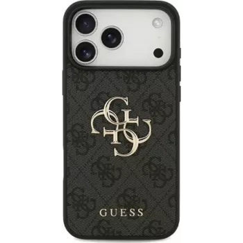 GUESS Hard Cover 4G Big Metal Logo Grey, skirtas Apple iPhone 17 Pro Max, GUHCP17X4GMGGR