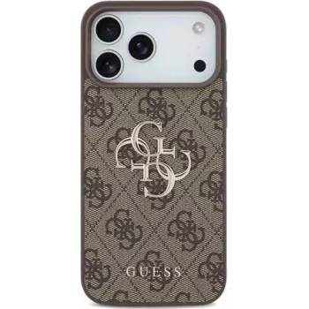 GUESS Hard Cover 4G Big Metal Logo Brown, skirtas Apple iPhone 17 Pro Max, GUHCP17X4GMGBR