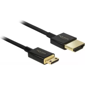 HDMI kabelis DeLOCK 85118 0,25 m HDMI A tipas į C tipą, juodas