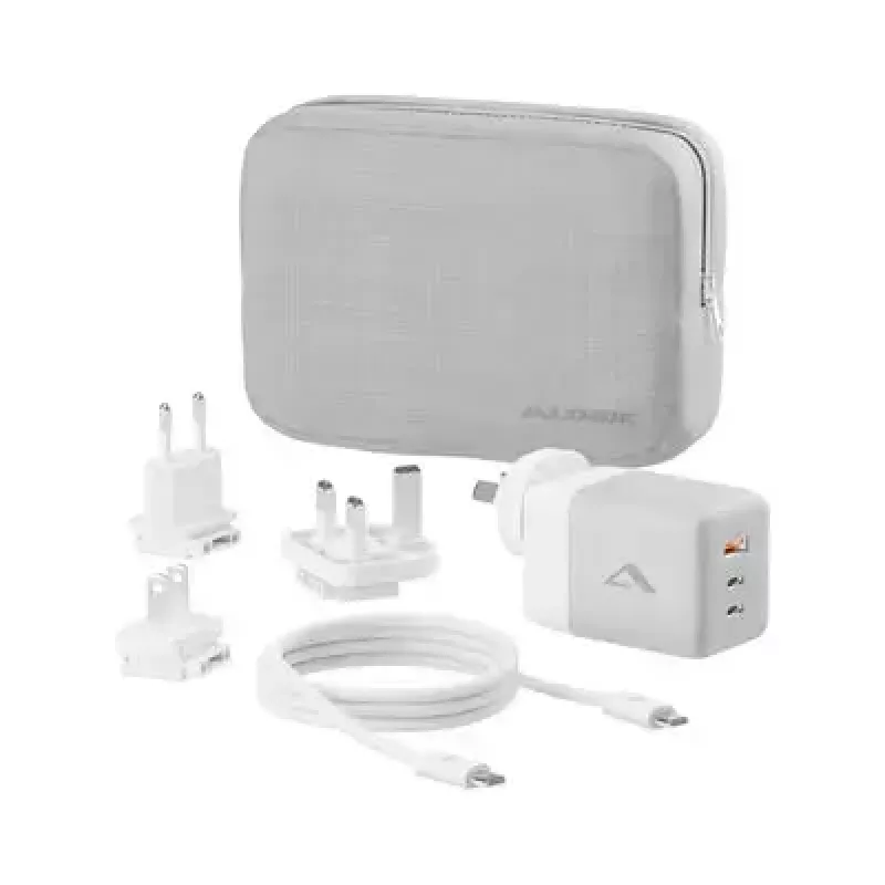 ALOGIC WCM3X100G – 2x USB-C sieninis įkroviklis 100W, baltas