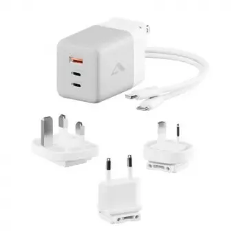 ALOGIC WCM3X100G – 2x USB-C sieninis įkroviklis 100W, baltas