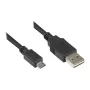 Jungiamasis kabelis USB 2.0 EASY Plug A kištukas į Micro B kištuką, juodas, 0,5 m, Good Connections® (2510-EUM005)