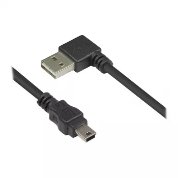 Good Connections USB 2.0 EASY Plug laidas A – Mini-B lizdas – kampuotas – juodas – 0,5 m