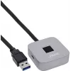 USB pirštų atspaudų skaitytuvas su stotelė InLine 41360K, Windows Hello, 1,5 m laidas, sidabrinis