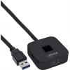 InLine USB pirštų atspaudų skaitytuvas su USB šakotuvu, Windows Hello, 1,5 m laidas, juodas