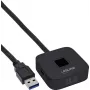 InLine USB pirštų atspaudų skaitytuvas su USB šakotuvu, Windows Hello, 1,5 m laidas, juodas