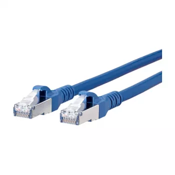 METZ CONNECT BTR - Patch Laidas - RJ-45 (M) į RJ-45 (M) - 3,0 m - STP - CAT 6a - Ekranuotas, Be halogenų, Su apsauga nuo užkabinimo - Mėlyna (1308453044-E)