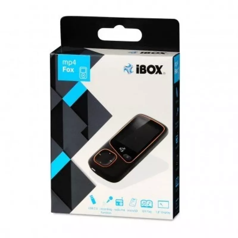 Nešiojamas MP4 grotuvas IBOX IMP34V1816BK — 4 GB, LCD ekranas, FM radijas, MicroSD atminties kortelės palaikymas, juoda spalva