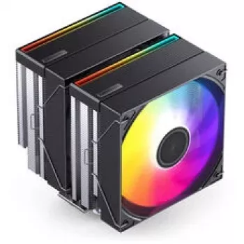 CPU aušintuvas Jonsbo CB80 dviejų bokštų su 2 x 120mm PWM RGB ventiliatoriais — juodas