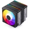 CPU aušintuvas Jonsbo CB80 dviejų bokštų su 2 x 120mm PWM RGB ventiliatoriais — juodas