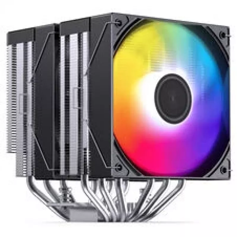 CPU aušintuvas Jonsbo CB80 dviejų bokštų su 2 x 120mm PWM RGB ventiliatoriais — juodas
