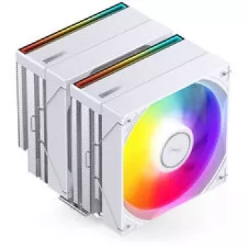 CPU aušintuvas Jonsbo CB80 dviejų bokštų su 2×120mm PWM ARGB ventiliatoriais — baltas