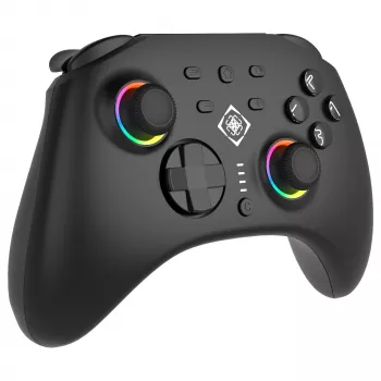 Deltaco GAM-198 juodas žaidimų pultas – Bluetooth ir USB (Type-C) suderinamas su Nintendo Switch, Switch 2, Switch OLED, Android, PC