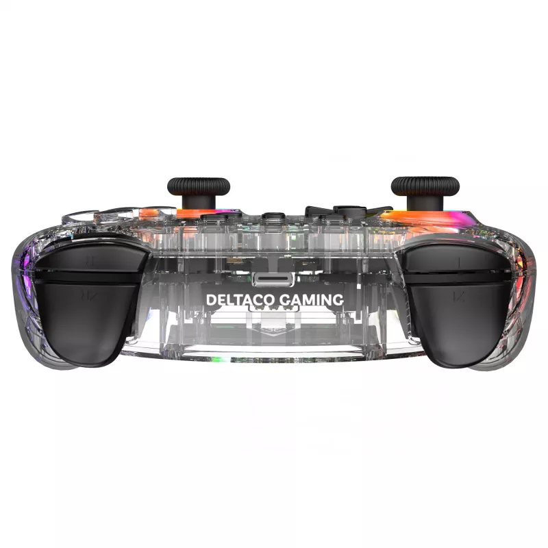 Žaidimų pultas Deltaco Gaming GAM-198-T permatomas Bluetooth/USB USB-C, skirtas Nintendo Switch, Switch 2, Switch OLED, Android, PC