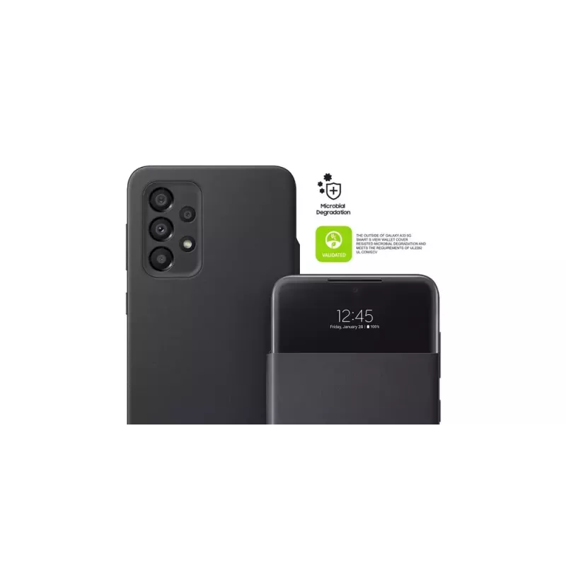 Dėklas Samsung EF-EA336PBEGEW Galaxy A33 5G, 6,4 colio, juodas, 1 kortelės kišenė
