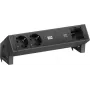 Bachmann DESK 2 Bachmann maitinimo juosta, 2x Schuko, 1x USB-C 30W, juoda