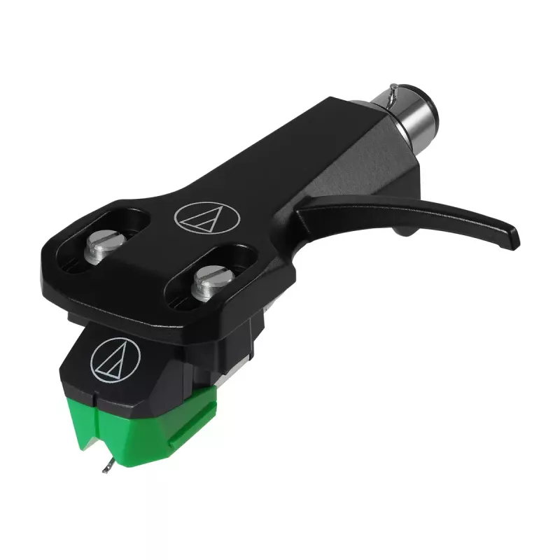 Audio-Technica AT-VM95E/H kasetė su AT-HS6BK antgalviu, sumontuota (juoda/žalia)