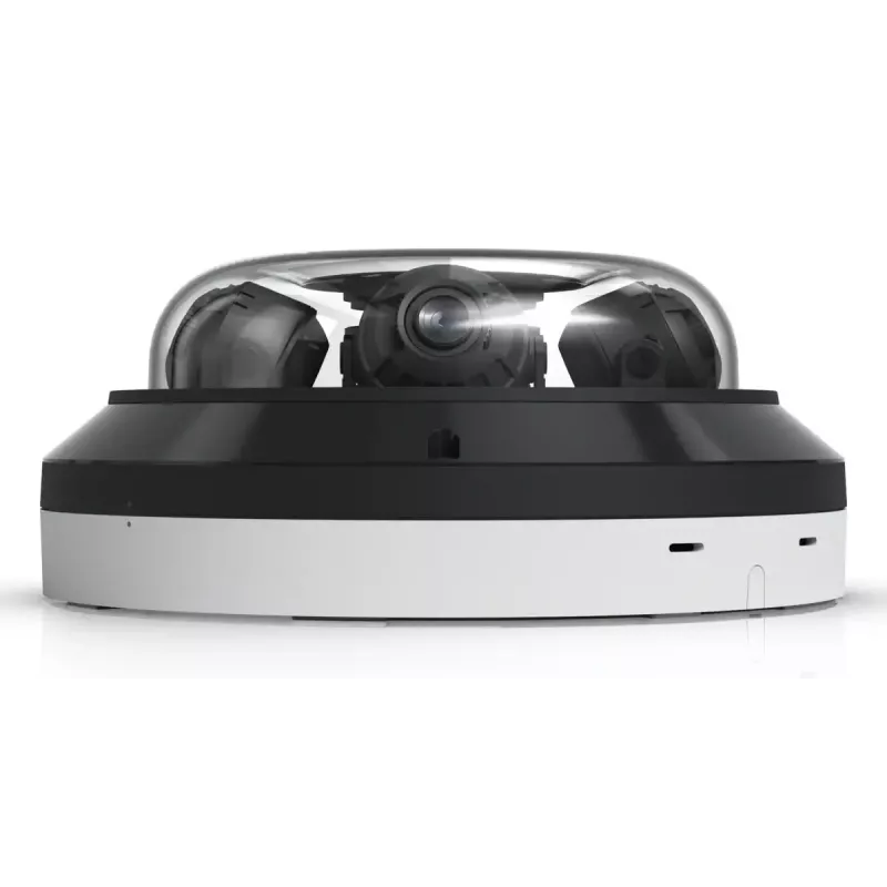 IP kupolinė stebėjimo kamera UBIQUITI AI Multi Sensor 4 — 3840×2160, 360° FOV, 2,33× optinis priartinimas, lubinis montavimas, laidinė (balta/juoda)