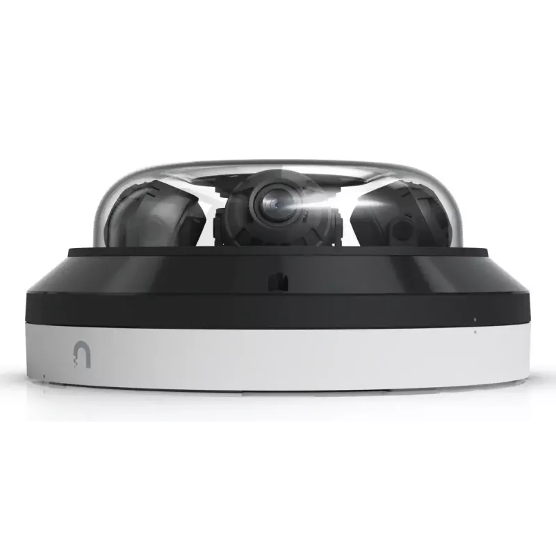 IP kupolinė stebėjimo kamera UBIQUITI AI Multi Sensor 4 — 3840×2160, 360° FOV, 2,33× optinis priartinimas, lubinis montavimas, laidinė (balta/juoda)
