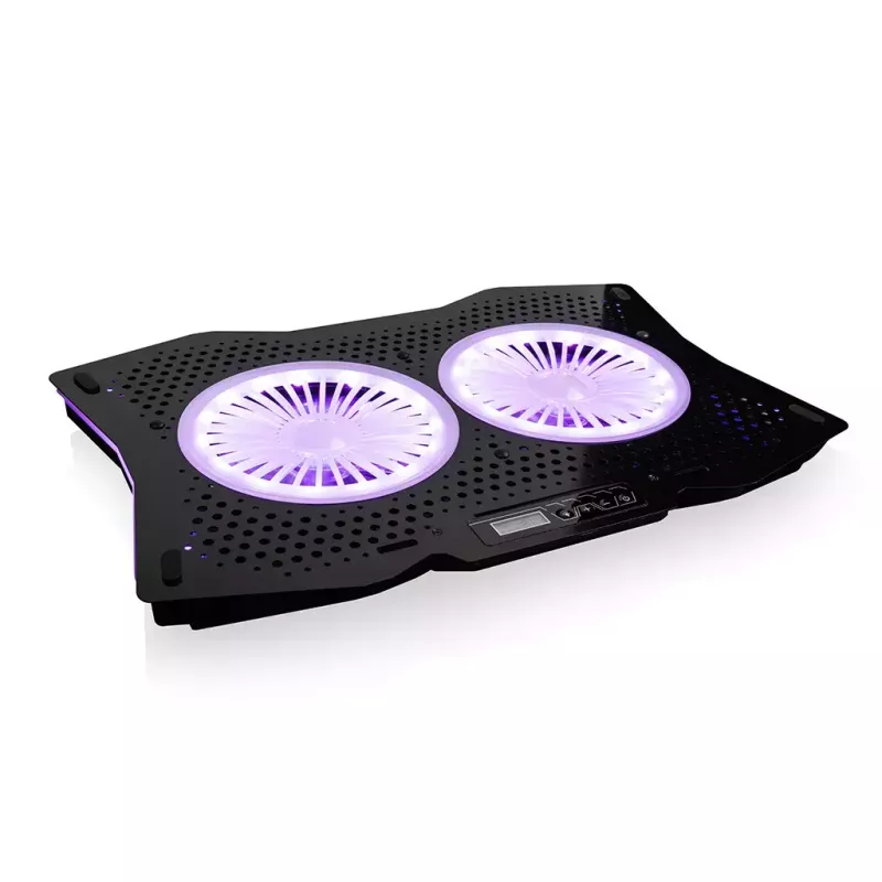 Aušinimo padėklas Modecom MC-CF18 RGB 45,7 cm 2 ventiliatoriai Juodas