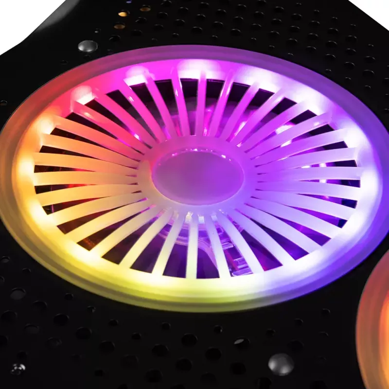 Aušinimo padėklas Modecom MC-CF18 RGB 45,7 cm 2 ventiliatoriai Juodas