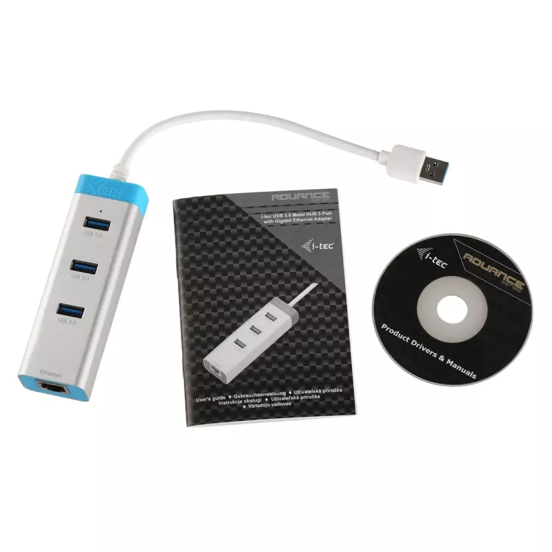 i-tec USB 3.0 metalinis įkrovimo šakotuvas, 4 prievadai, su maitinimo adapteriu