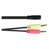 Good Connections ausinių adapteris, 2x 3,5 mm kištukai į 3,5 mm lizdą, OMTP, 0,2 m, juodos spalvos (AD-HS04)