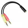 Good Connections ausinių adapteris, 2x 3,5 mm kištukai į 3,5 mm lizdą, OMTP, 0,2 m, juodos spalvos (AD-HS04)