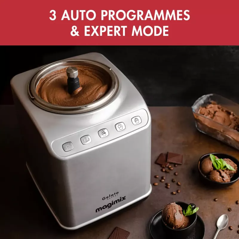 Magimix Gelato Expert ledų gaminimo aparatas su kompresoriumi, 2 l, 180 W, nerūdijantis plienas