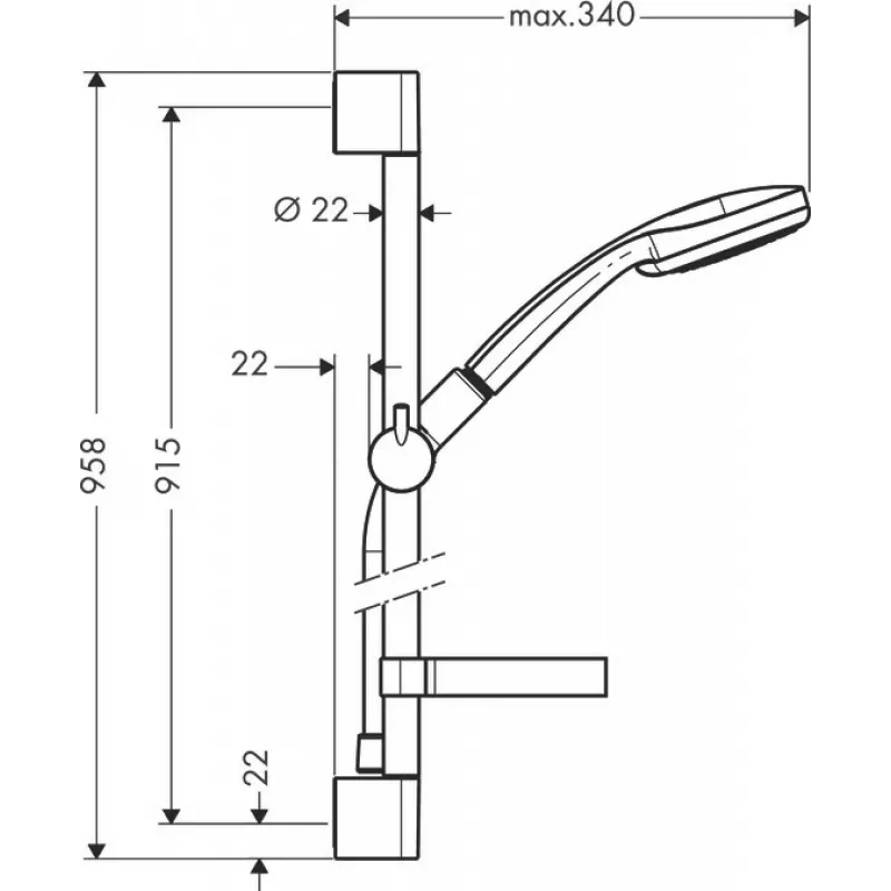 Dušo sistema Hansgrohe Croma 100 27771000 Chromas