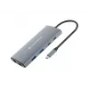 CONCEPTRONIC 10-1 Dock USB-C → HDMI / 2xUSB-C / 3xUSB-A + 20 cm pilkas