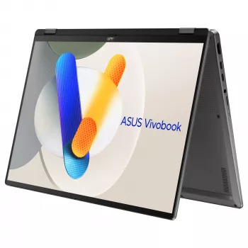 Nešiojamas kompiuteris ASUS Vivobook 16 Flip TP3607SA-SI155W 2-in-1, Intel Core Ultra 7 256V, 16 colių WUXGA jutiklinis ekranas, 16 GB RAM, 1 TB SSD, Windows 11 Home, pilka