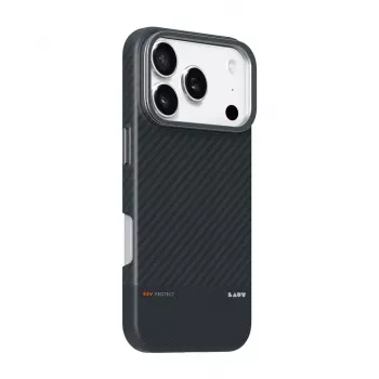 Mobiliojo telefono dėklas Zagg International LAUT KEV PROTECT, skirtas iPhone 17 Pro Max, aramidas, 6,9 colio (17,5 cm), juodas, su stalinio stovo funkcija